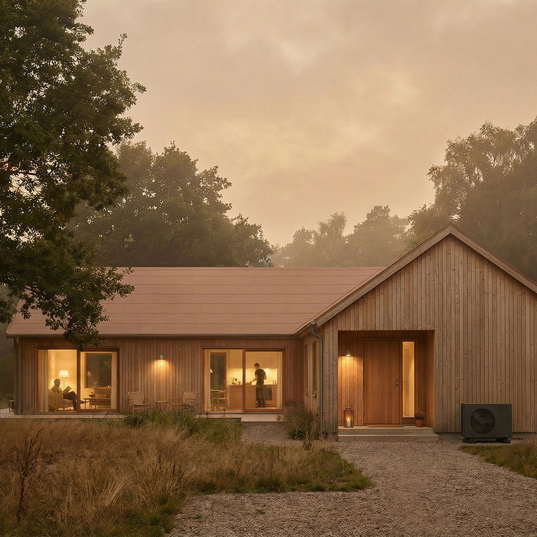 Villa med Qvantum luft/vattenvärmepump